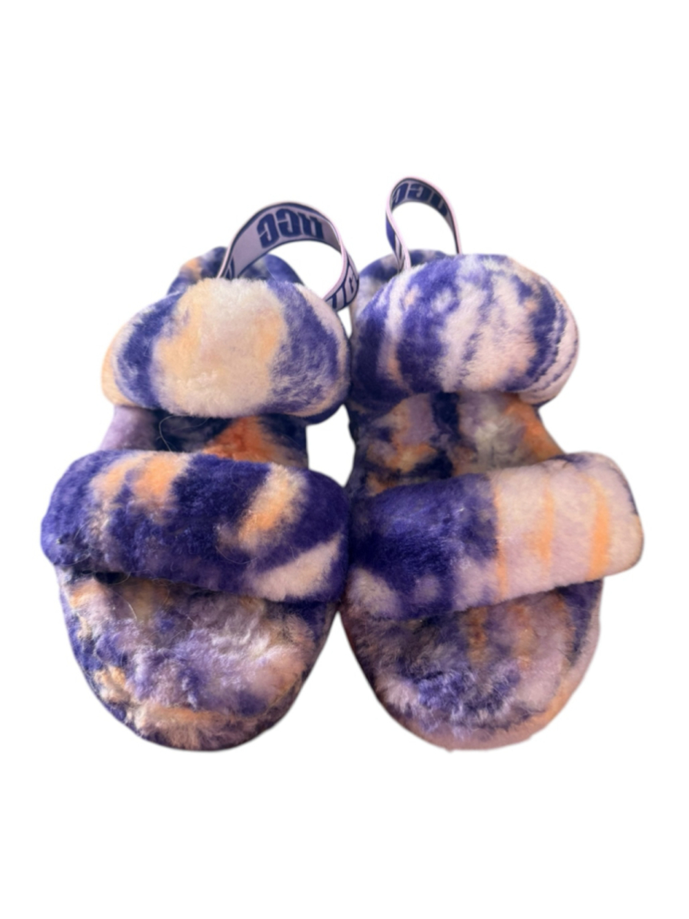 Women's UGG Tie-Dye Fluff Slippers, size 7